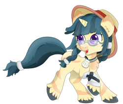 Size: 1376x1166 | Tagged: safe, artist:helip12, oc, oc:dolgolae, pony, unicorn, female, glasses, hat, mare, simple background, solo, transparent background