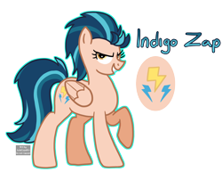 Size: 2724x2106 | Tagged: safe, artist:queertrixie, indigo zap, pegasus, pony, g4, equestria girls ponified, female, high res, mare, outline, ponified, simple background, solo, transparent background