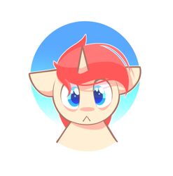 Size: 987x997 | Tagged: safe, artist:wellory, oc, oc only, oc:redly, pony, unicorn, :<, cute