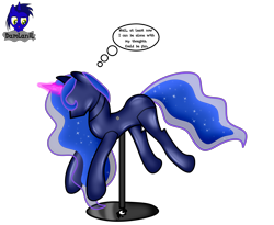 Size: 5060x4154 | Tagged: safe, artist:damlanil, princess luna, alicorn, pony, g4, bondage, clothes, collar, comic, crystal horn, encasement, fake horn, female, horn, i have no mouth and i must scream, inanimate tf, latex, link in description, magic, magic aura, mannequin, mannequin tf, mare, no mouth, objectification, pedestal, petrification, ponyquin, rubber, shiny, show accurate, simple background, solo, speech bubble, text, transformation, transparent background, vector