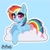 Size: 1500x1500 | Tagged: safe, artist:piripaints, rainbow dash, pegasus, pony, g4, blue background, clothes, cloud, cute, dashabetes, ear fluff, female, looking at you, lying down, lying on a cloud, on a cloud, simple background, socks, solo, striped socks