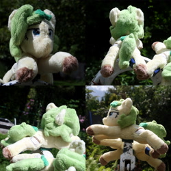 Size: 4000x4000 | Tagged: safe, artist:bastler, oc, oc only, oc:nettle vienna, earth pony, pony, female, irl, leaves, mare, photo, plushie