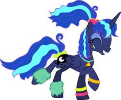 Size: 857x710 | Tagged: safe, artist:tralomine, princess luna, alicorn, pony, between dark and dawn, g4, .svg available, 80s princess luna, alternate hairstyle, cute, female, lunabetes, makeup, mare, simple background, solo, transparent background, vector