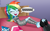 Size: 1228x756 | Tagged: safe, artist:gaggeddude32, edit, rainbow dash, human, equestria girls, g4, arm behind back, barefoot, bed, bondage, boots, breasts, clothes, commission, dashsub, don turtelli, duct tape, eyes closed, feet, female, femsub, gloves, kidnapped, laughing, mummification, offscreen character, open mouth, rainbond dash, shoes, skirt, speech bubble, submissive, tape, tape bondage, tickle torture, tickling