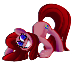 Size: 540x464 | Tagged: safe, artist:anon-star, pinkie pie, earth pony, pony, g4, dialogue, female, fun fun fun, looking at you, mare, pinkamena diane pie, simple background, smiling, solo, text, transparent background