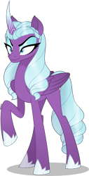 Size: 2035x4000 | Tagged: safe, artist:orin331, opaline arcana, alicorn, pony, g4, g5, my little pony: a new generation, my little pony: make your mark, spoiler:g5, spoiler:my little pony: make your mark, beautiful, curved horn, eyeshadow, female, folded wings, full body, g5 to g4, generation leap, high res, hoof shoes, hooves, horn, jewelry, lidded eyes, long legs, makeup, mare, movie accurate, raised hoof, regalia, shadow, show accurate, signature, simple background, smiling, smirk, solo, standing, tall, that was fast, transparent background, vector, wings