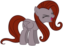 Size: 440x322 | Tagged: safe, derpibooru exclusive, edit, editor:flynnmlp, vector edit, oc, oc only, oc:funny jo, pegasus, pony, g4, sonic rainboom (episode), .svg available, eyes closed, female, folded wings, full body, hooves, mare, open mouth, open smile, pegasus oc, recolor, simple background, smiling, solo, standing, svg, tail, trace, transparent background, vector, wings, yay
