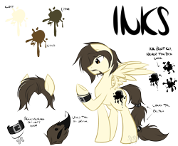 Size: 1650x1350 | Tagged: safe, artist:bamboodog, oc, oc only, oc:inks, pegasus, pony, beach, facial hair, male, moustache, pegasus oc, reference sheet, simple background, stallion, transparent background