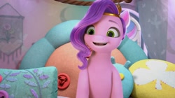 Size: 2244x1260 | Tagged: safe, screencap, pipp petals, pegasus, pony, g5, my little pony: make your mark, my little pony: make your mark chapter 1, spoiler:g5, spoiler:my little pony: make your mark, cute, female, mare, smiling, solo