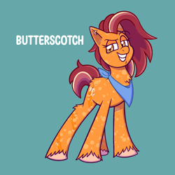 Size: 1350x1350 | Tagged: safe, artist:saggiemimms, butterscotch (g1), earth pony, pony, g1, redesign