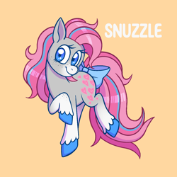 Size: 1350x1350 | Tagged: safe, artist:saggiemimms, snuzzle, earth pony, pony, g1, redesign