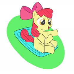 Size: 2200x2200 | Tagged: safe, artist:toryu137, apple bloom, earth pony, pony, g4, female, filly, foal, happy, high res, sliding, solo
