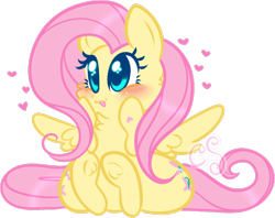 Size: 1352x1070 | Tagged: safe, artist:cutiesparke, fluttershy, pony, g4, :3, blushing, both cutie marks, chest fluff, cute, daaaaaaaaaaaw, excited, female, heart, hoof heart, hooves on cheeks, large butt, lightly watermarked, mare, open mouth, shiny eyes, shyabetes, simple background, sitting, solo, spread wings, sweet dreams fuel, transparent background, watermark, weapons-grade cute, wide eyes, wide hips, wings