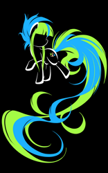 Size: 850x1360 | Tagged: safe, artist:bamboodog, oc, oc only, oc:ferret shock, earth pony, pony, black background, lineart, minimalist, simple background, solo