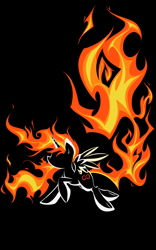 Size: 1000x1600 | Tagged: safe, artist:bamboodog, oc, oc only, oc:nova, alicorn, pony, black background, lineart, mane of fire, minimalist, simple background, solo