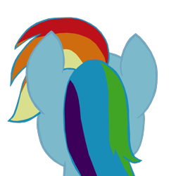 Size: 1280x1278 | Tagged: safe, artist:benpictures1, rainbow dash, pegasus, pony, g4, rainbow roadtrip, cute, dashabetes, female, inkscape, looking at something, mare, rear view, simple background, solo, transparent background, vector
