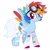 Size: 716x715 | Tagged: safe, artist:oddysies, rainbow dash, pegasus, pony, g4, alternate design, alternate hairstyle, aviator goggles, bandage, bandaid, bandaid on nose, bruised, cloud pattern, colored wings, female, goggles, mare, multicolored wings, redesign, short hair, short mane, simple background, smiling, smirk, solo, spread wings, white background, wings