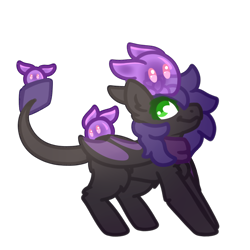 Size: 2000x2000 | Tagged: safe, artist:michini, oc, oc only, oc:ravy stargazer, cute, high res, original specie, requested art, simple background, slime, smiling, solo, transparent background, wings