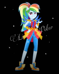 Size: 828x1025 | Tagged: safe, artist:mira.veike, rainbow dash, human, equestria girls, g4, crystal guardian, solo