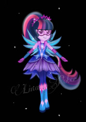 Size: 828x1165 | Tagged: safe, artist:mira.veike, sci-twi, twilight sparkle, human, equestria girls, g4, boots, crystal guardian, high heel boots, shoes, solo