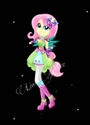 Size: 828x1147 | Tagged: safe, artist:mira.veike, fluttershy, human, equestria girls, g4, boots, crystal guardian, high heel boots, shoes, solo