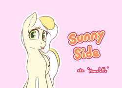 Size: 1958x1418 | Tagged: safe, artist:storyteller, oc, oc only, oc:sunny side, earth pony, pony, cute, female, mare, pose, simple background, solo, tongue out