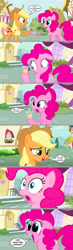 Size: 1138x3924 | Tagged: safe, artist:silverbuller, edit, edited screencap, screencap, applejack, pinkie pie, g4, comic, juice, lemonade, screencap comic