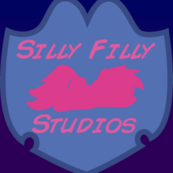 Size: 512x512 | Tagged: safe, oc, oc only, oc:silly filly, pegasus, pony, 2012, female, filly, foal, logo, silhouette, silly filly studios, solo