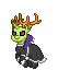 Size: 53x75 | Tagged: safe, artist:gloomy brony, thorax, changedling, changeling, pony, pony town, g4, animated, clone zero (kof), clothes, cosplay, costume, gif, king of fighters, king thorax, kof, male, pixel art, simple background, solo, transparent background