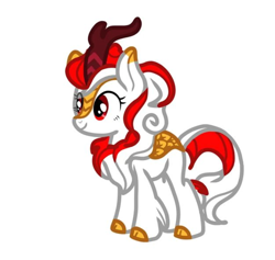 Size: 704x668 | Tagged: safe, oc, oc:sinar bulan indonesia, kirin, pony, female, indonesia, kirin-ified, mare, simple background, smiling, solo, species swap, white background