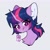 Size: 1500x1500 | Tagged: safe, artist:yoiha, twilight sparkle, pony, g4, bust, chest fluff, ear fluff, female, looking at you, simple background, solo, tongue out, white background