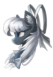 Size: 1417x2048 | Tagged: safe, artist:gale spark, artist:疾云星火, oc, oc only, oc:wbw, oc:wbwpony, pegasus, pony, black and white, black fur, bowtie, confident, ear fluff, grayscale, monochrome, pegasus oc, side view, simple background, solo, transparent background, wbw, wbwpony, white hair, white mane, 白黑白, 🎀