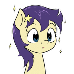 Size: 651x651 | Tagged: safe, artist:anonymous, color edit, edit, star dancer, earth pony, pony, g4, my little pony: the manga, bust, colored, cute, female, mare, open mouth, portrait, simple background, solo, style emulation, transparent background