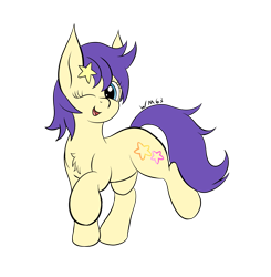 Size: 1863x1899 | Tagged: safe, artist:wapamario63, star dancer, earth pony, pony, g4, my little pony: the manga, cute, female, mare, one eye closed, open mouth, simple background, solo, transparent background, wink