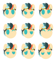 Size: 3072x4096 | Tagged: artist needed, source needed, safe, oc, oc only, oc:turbo swifter, angry, emoji, emotions, goggles, happy, looking at you, relaxed, sad, simple background, sleepy, smiling, smirk, solo, transparent background