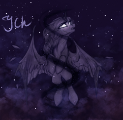 Size: 2029x1975 | Tagged: safe, artist:jsunlight, oc, pegasus, pony, black magic, commission, darkness, evil, night, reincarnation, solo, your character here