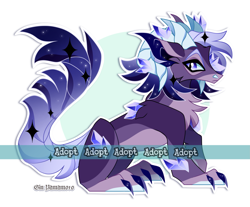 Size: 2953x2444 | Tagged: safe, artist:gkolae, oc, oc only, hybrid, abstract background, adoptable, ethereal mane, high res, paws, solo, starry mane, watermark