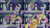 Size: 4400x2475 | Tagged: safe, edit, edited screencap, editor:quoterific, screencap, applejack, fluttershy, rarity, spike, dragon, earth pony, pegasus, pony, unicorn, g4, season 9, the beginning of the end, applejack's hat, cowboy hat, cutie map, eyes closed, female, floppy ears, flying, hat, male, mare, open mouth, spread wings, text, twilight's castle, winged spike, wings
