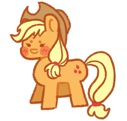 Size: 533x507 | Tagged: safe, artist:megatronsthiccthighs, applejack, earth pony, pony, g4, chibi, simple background, solo, transparent background