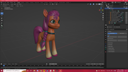Size: 1920x1080 | Tagged: safe, sunny starscout, earth pony, pony, g5, my little pony: a maretime bay adventure, 3d, 3d model, blender, female, korean, mare
