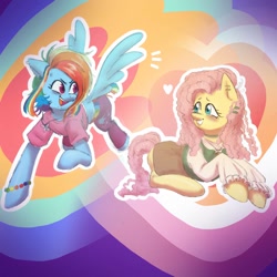 Size: 1024x1024 | Tagged: artist needed, source needed, safe, fluttershy, rainbow dash, pegasus, pony, g4, clothes, female