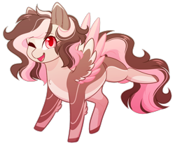 Size: 2397x2007 | Tagged: safe, artist:purplegrim40, oc, oc only, pegasus, pony, colored hooves, colored wings, female, mare, one eye closed, pegasus oc, simple background, smiling, solo, transparent background, two toned wings, wings, wink
