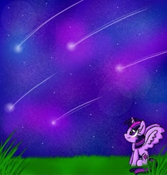 Size: 928x973 | Tagged: safe, artist:silver meadow, twilight sparkle, alicorn, pony, g4, female, shooting star, solo, twilight sparkle (alicorn)