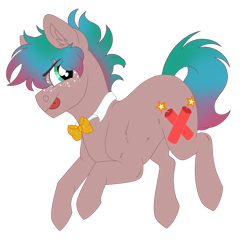 Size: 1900x1851 | Tagged: safe, artist:moonert, oc, oc only, earth pony, pony, :p, bowtie, ear fluff, earth pony oc, freckles, male, simple background, solo, stallion, tongue out, transparent background