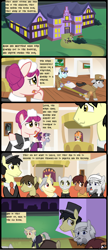 Size: 3356x7789 | Tagged: safe, artist:mr100dragon100, oc, oc:thomas the wolfpony, pegasus, pony, undead, unicorn, vampire, comic:a house divided, adam (frankenstein monster), comic, dark forest au's dr. jekyll and mr. hyde, dark forest au's dracula, dark forest au's matthew, dark forest au's phantom of the opera (erik), griffin (character), hospital, nurse