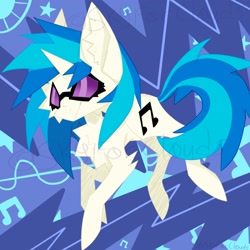 Size: 2048x2048 | Tagged: safe, artist:skyforclouds, dj pon-3, vinyl scratch, pony, unicorn, g4, abstract background, female, high res, obtrusive watermark, solo, watermark