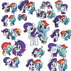 Size: 1024x1023 | Tagged: source needed, safe, artist:silver meadow, rainbow dash, rarity, pegasus, pony, unicorn, g4, alternate hairstyle, blushing, book, crying, female, heart, mane swap, simple background, tongue out, white background