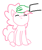 Size: 573x678 | Tagged: safe, artist:purblehoers, pinkie pie, oc, oc:anon, earth pony, pony, g4, eyes closed, female, head pat, mare, ms paint, offscreen character, pat, sitting, smiling