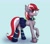 Size: 1989x1752 | Tagged: safe, artist:wyvernthedragon, sugar moonlight, earth pony, pony, g5, bow, chest fluff, clothes, collar, crossdressing, femboy, male, rule 63, skirt, socks, solo, stallion, thigh highs