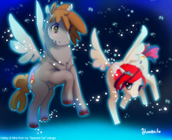 Size: 882x717 | Tagged: safe, artist:hinoraito, oc, oc only, pegasus, pony, blushing, female, male, mare, stallion